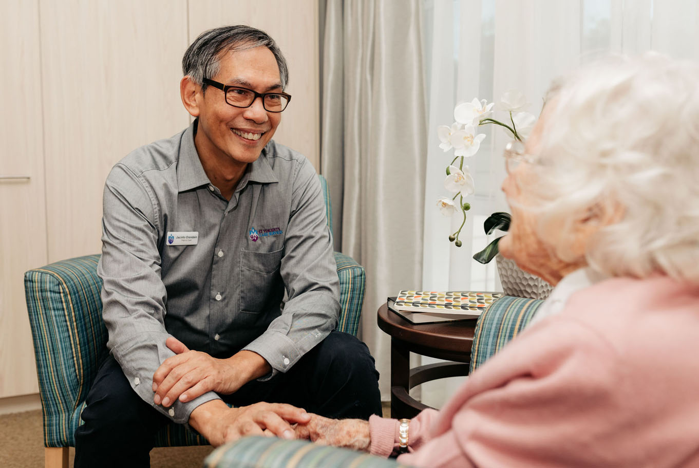 two residents in an aged care home during respite