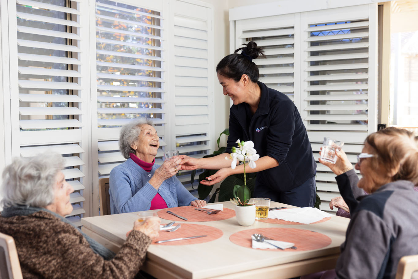 aged care worker and staff at haberfield