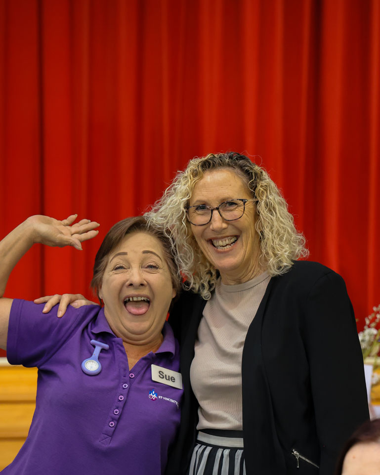 st vincent's aged care staff laughing together